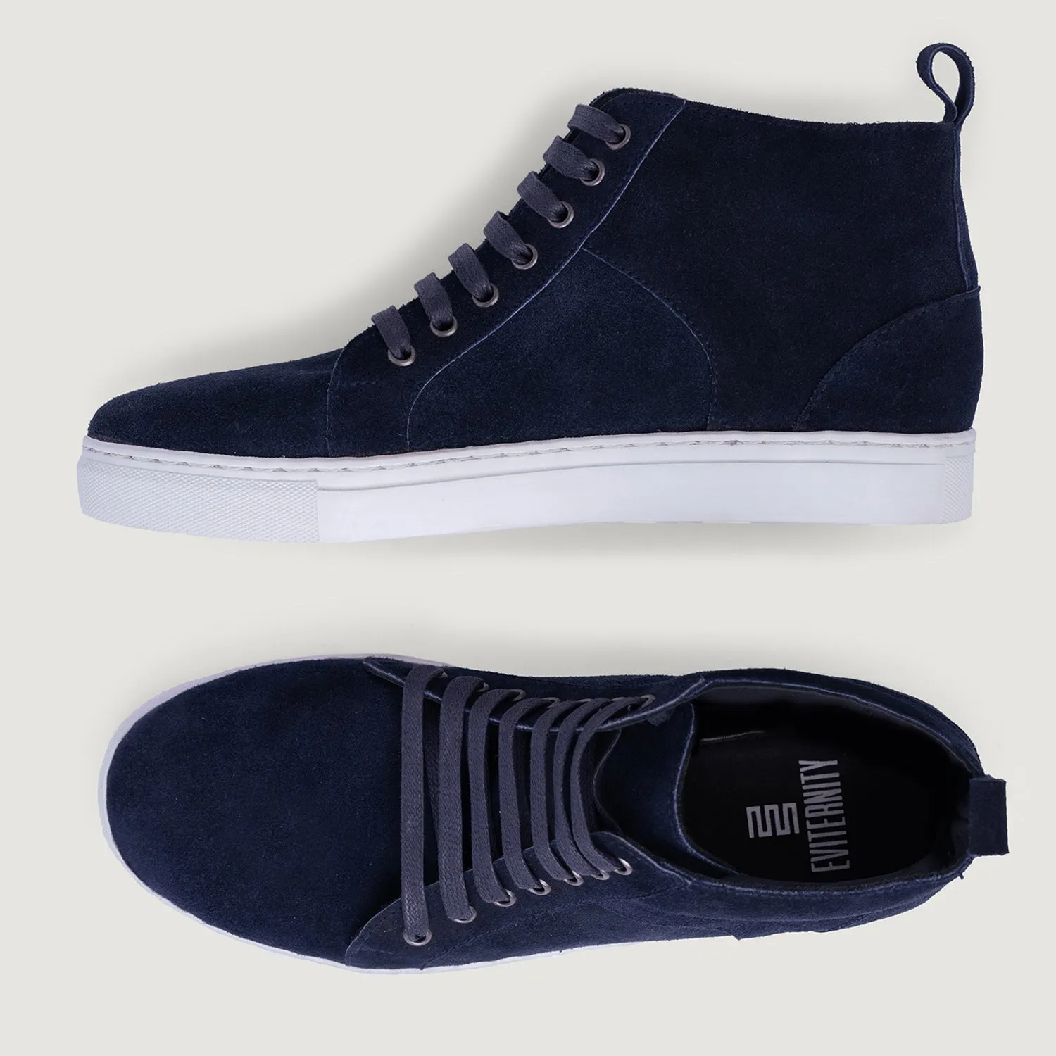 Marty High Top Blue Suede Leather Sneakers