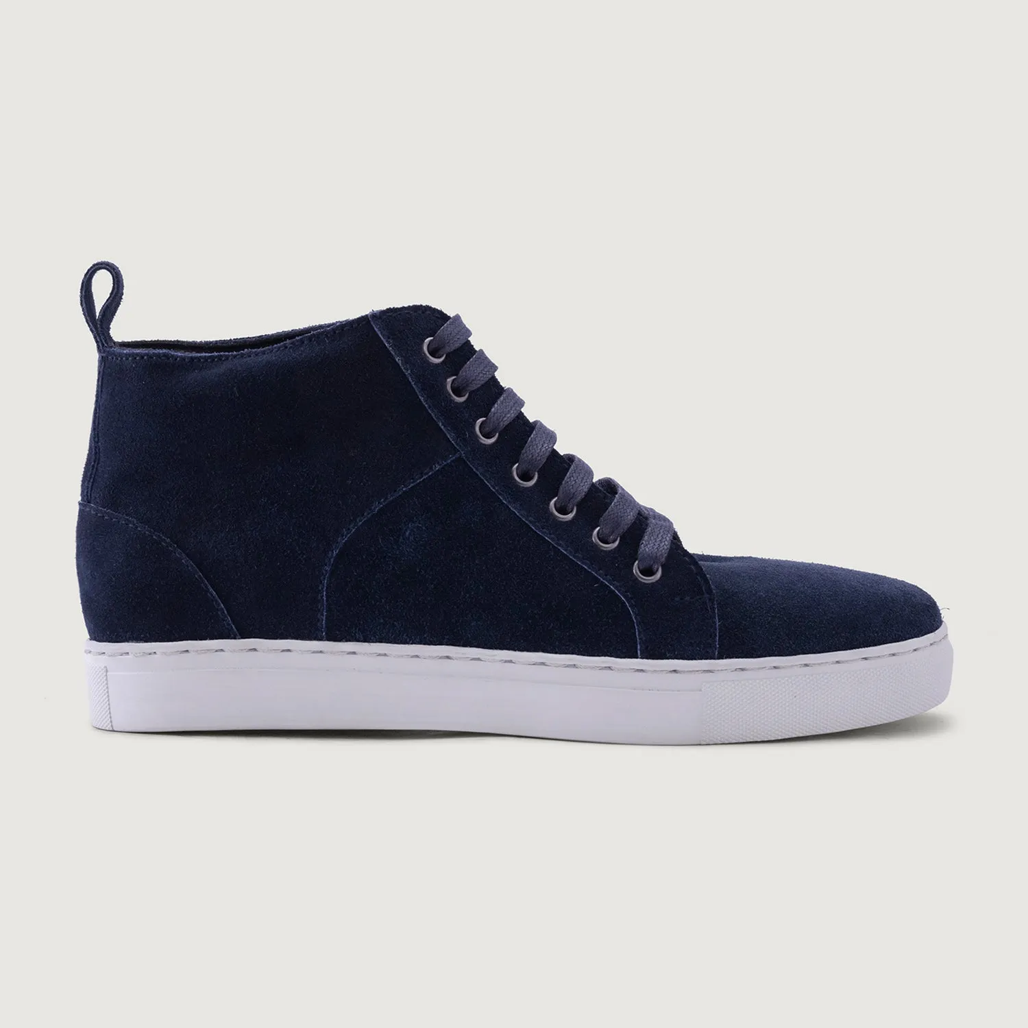 Marty High Top Blue Suede Leather Sneakers