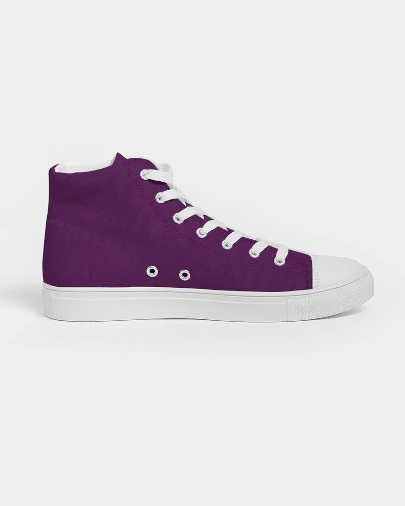 Medium Dark Purple Men's High-top Canvas Sneakers | Men's | Medium Dark Pure Purple | C50M100Y0K60