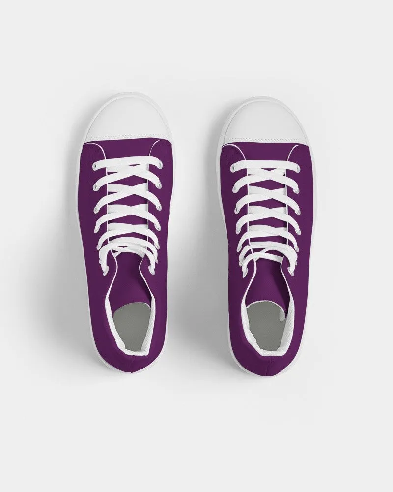 Medium Dark Purple Men's High-top Canvas Sneakers | Men's | Medium Dark Pure Purple | C50M100Y0K60