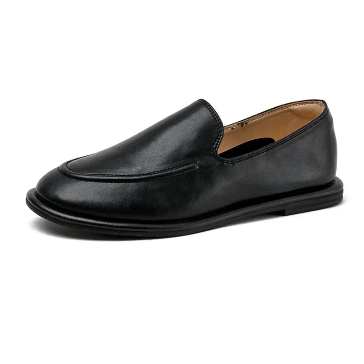 Merendy Nevoso Round Toe Slip-on Leather loafers