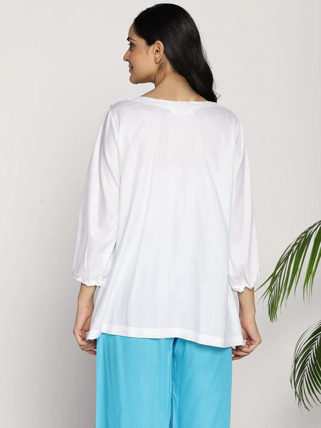 MilkyWhite Rayon Top - Kefi