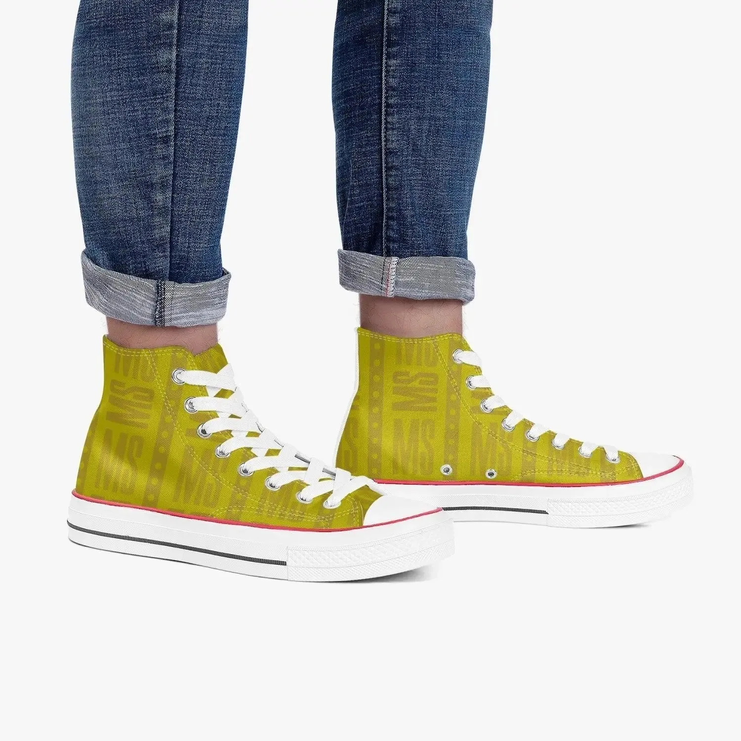 Misha High-Top Men Canvas Shoes - Yellow