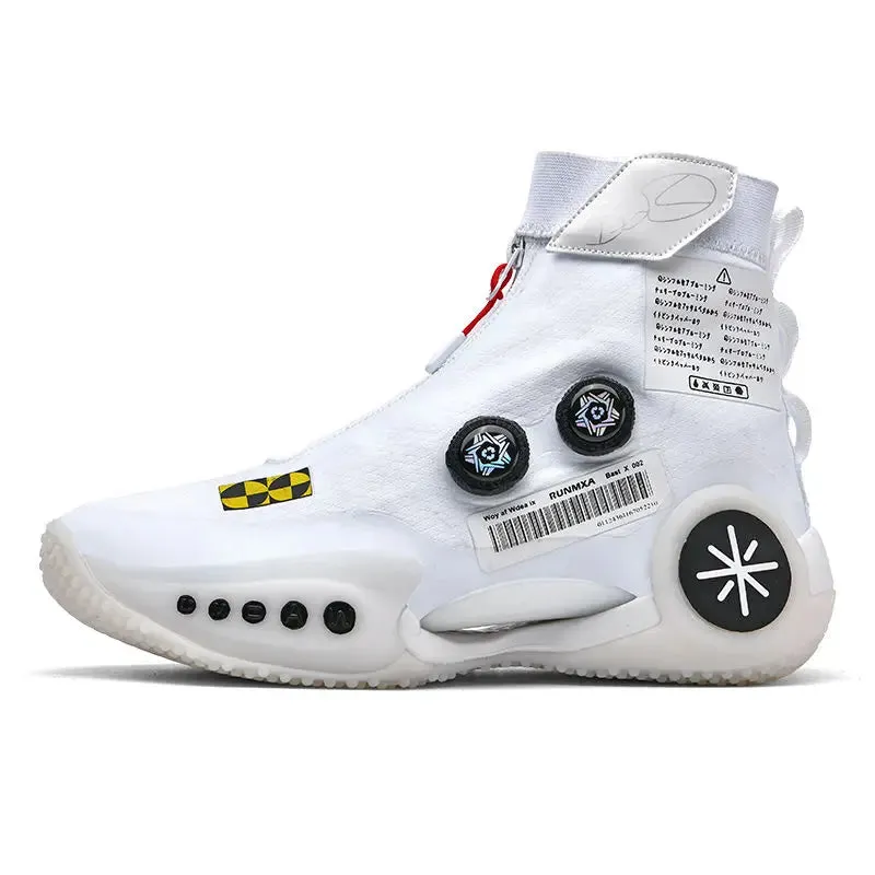 New Men's Rotating Button High-Top Sports Shoes – Breathable & Shock-Absorbing Casual Sneakers