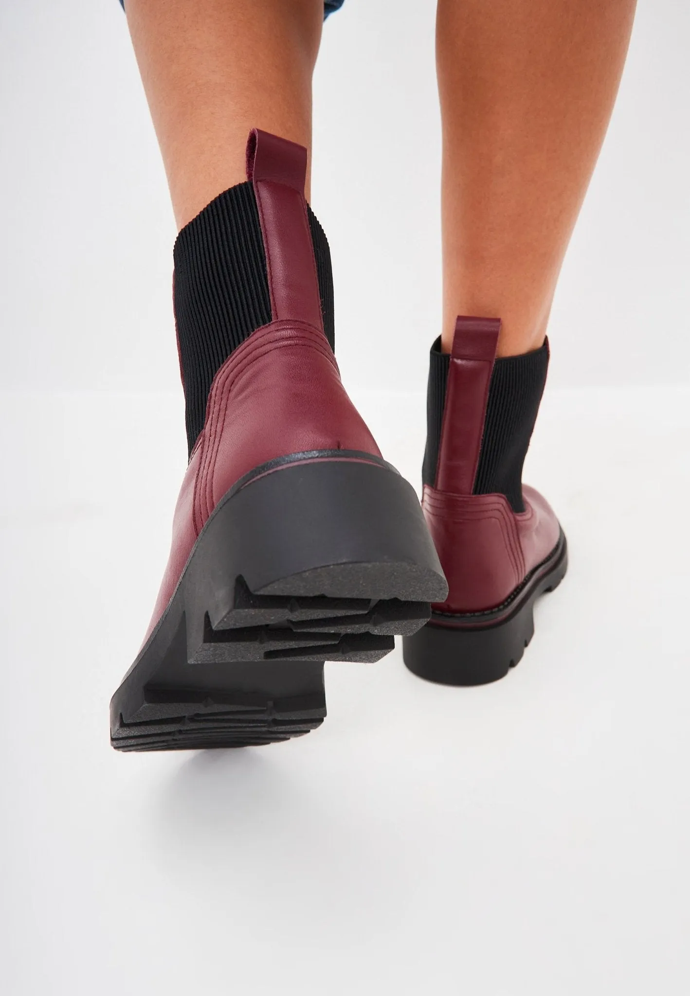 Platform Classic Ankle Boots - Bordeaux