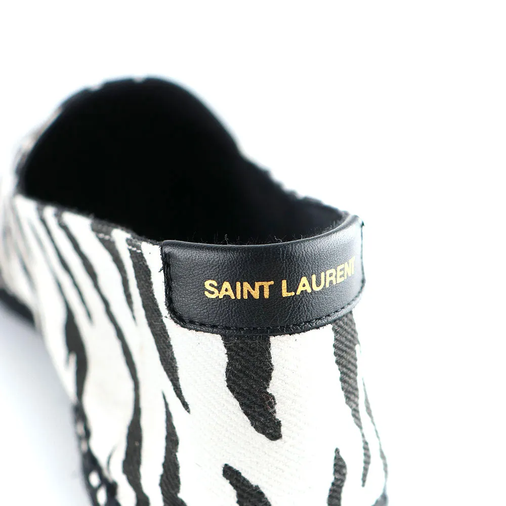 SAINT LAURENT - Espadrilles en toile à motif zébré (T39)