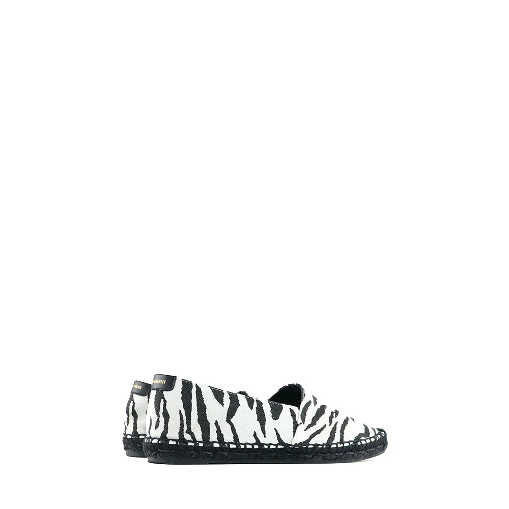 SAINT LAURENT - Espadrilles en toile à motif zébré (T39)