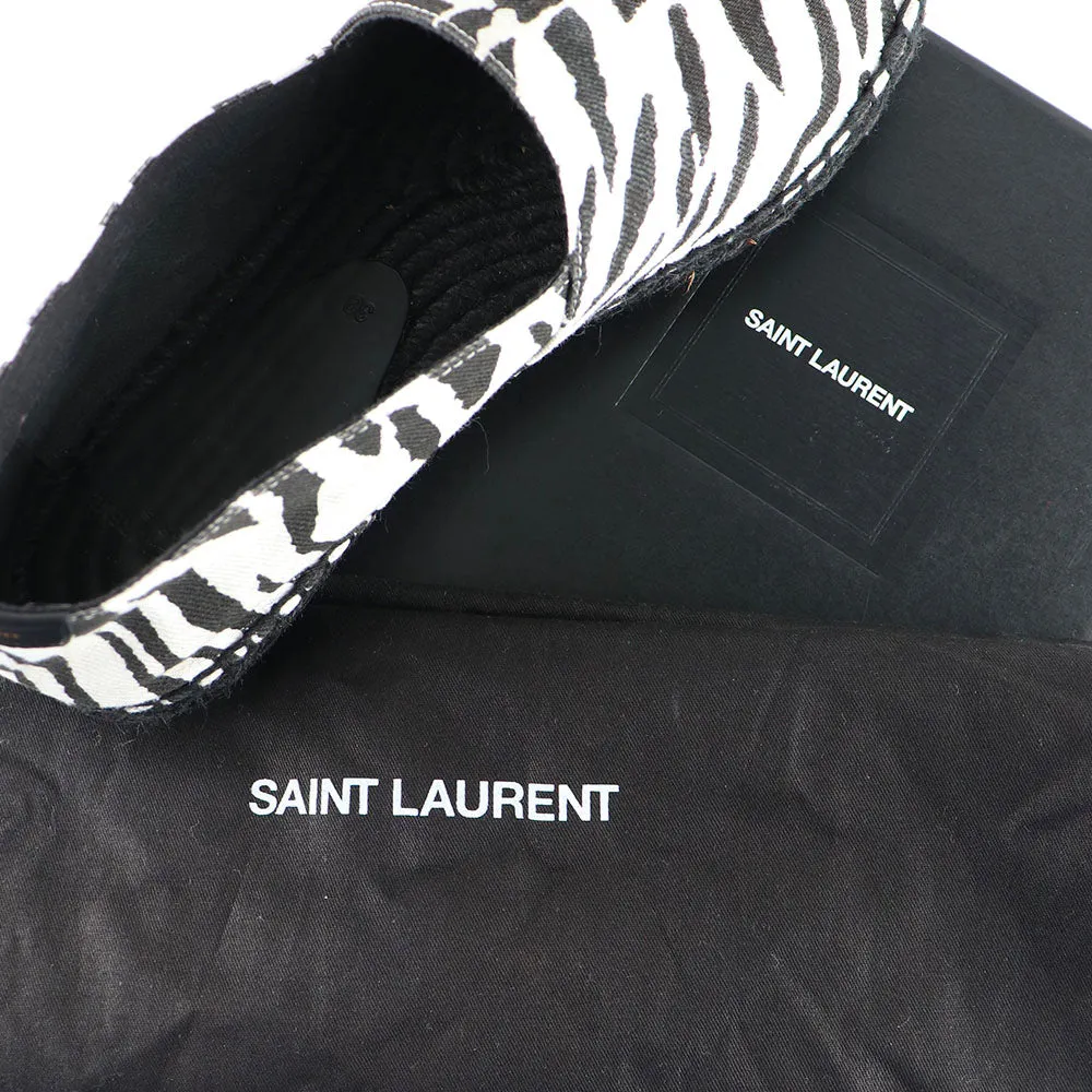 SAINT LAURENT - Espadrilles en toile à motif zébré (T39)