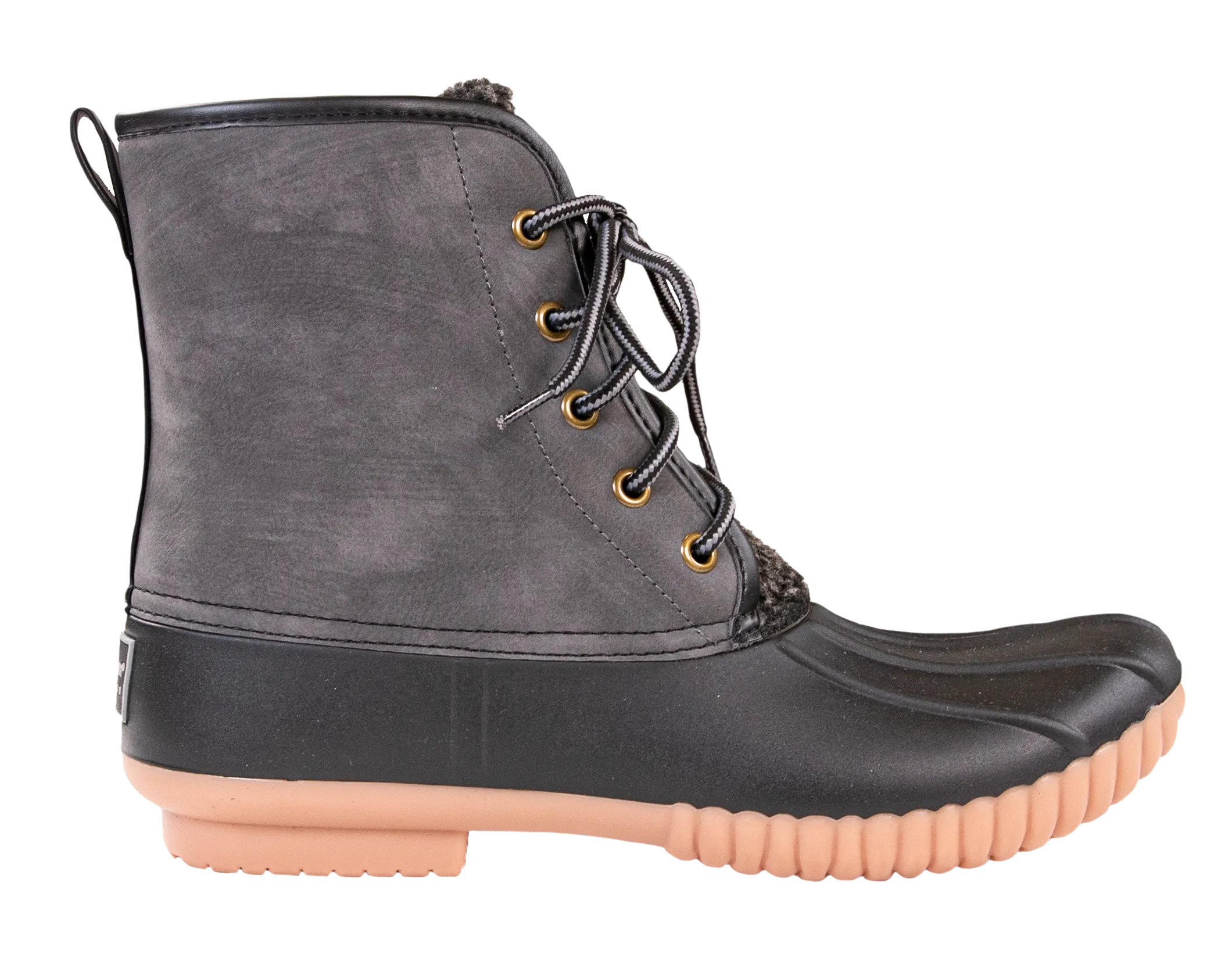 Simply Southern Lace Up Duck Boots - Dark Grey