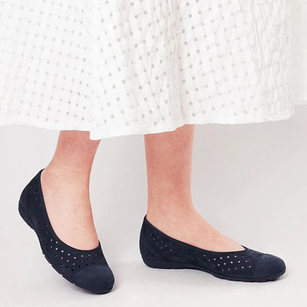 Skylar Nightblue Nubuck Suede Ballet Flats