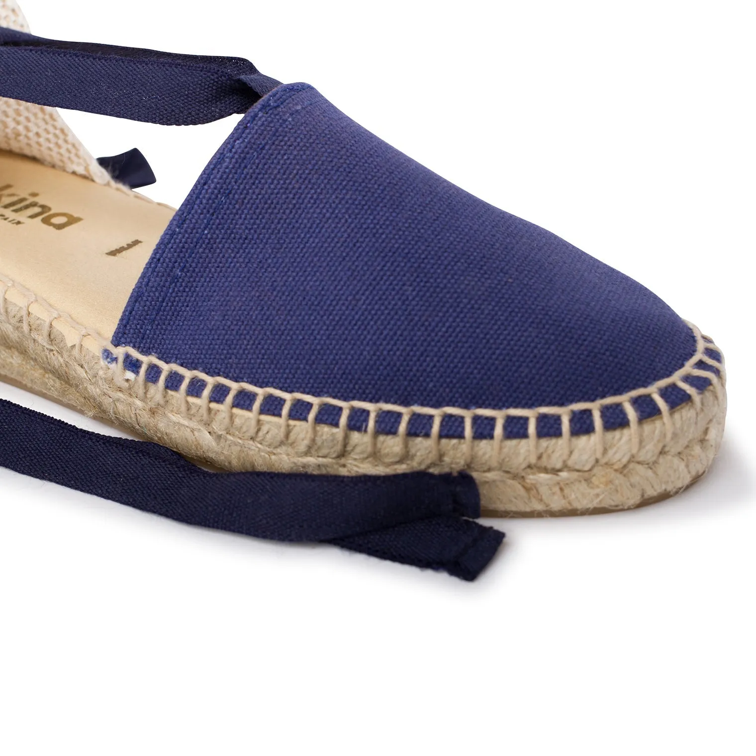 Tamarita Eco Canvas Vegan Espadrille Wedges - Navy