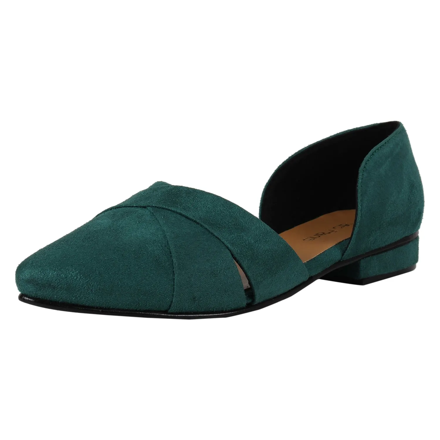 Tao Paris Lia 10023-01 Green Solid Ballet Flats