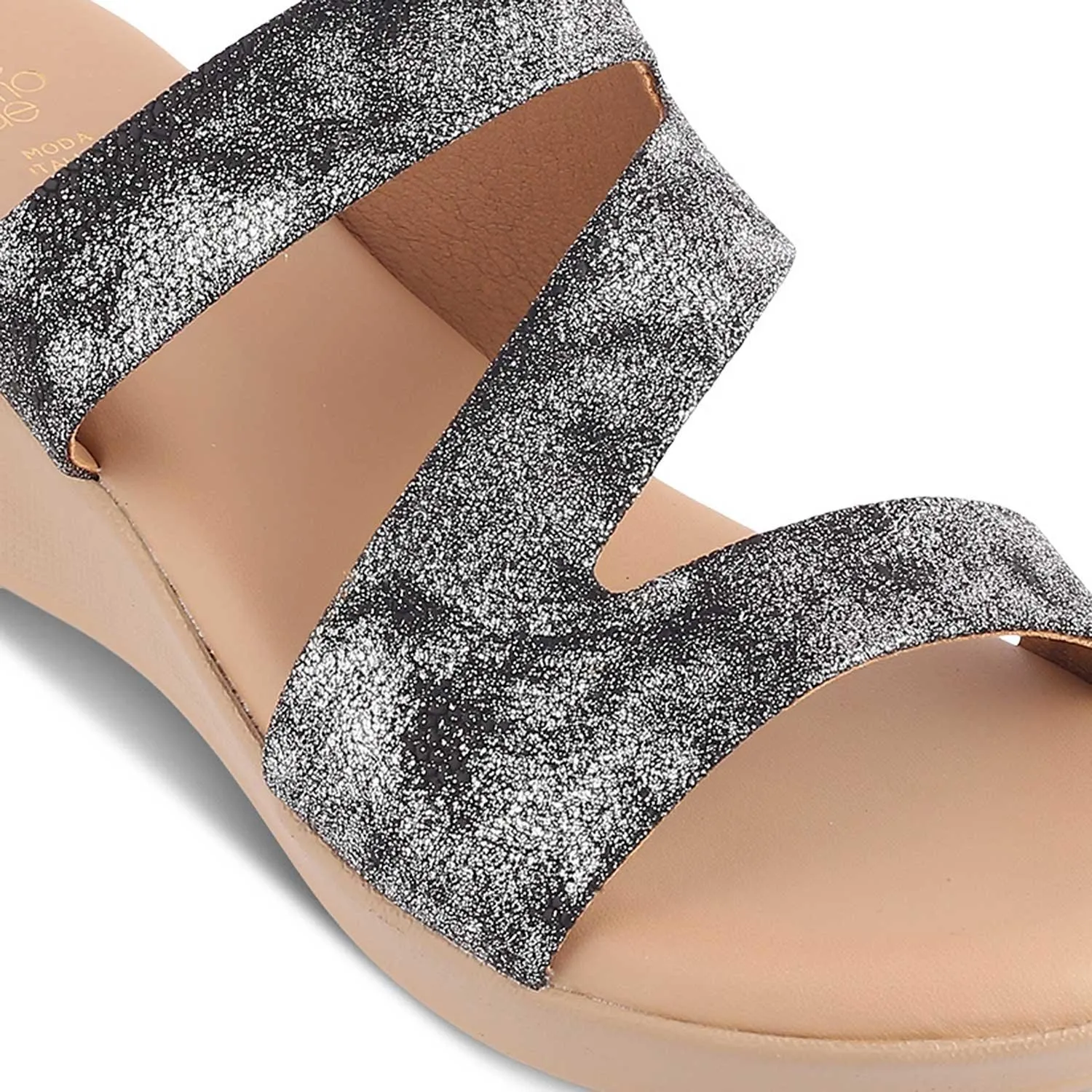 The Snike Pewter Women's Dress Wedge Sandals Tresmode