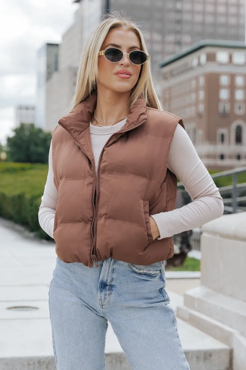 Thread and Supply Brown Puffer Vest - FINAL SALE