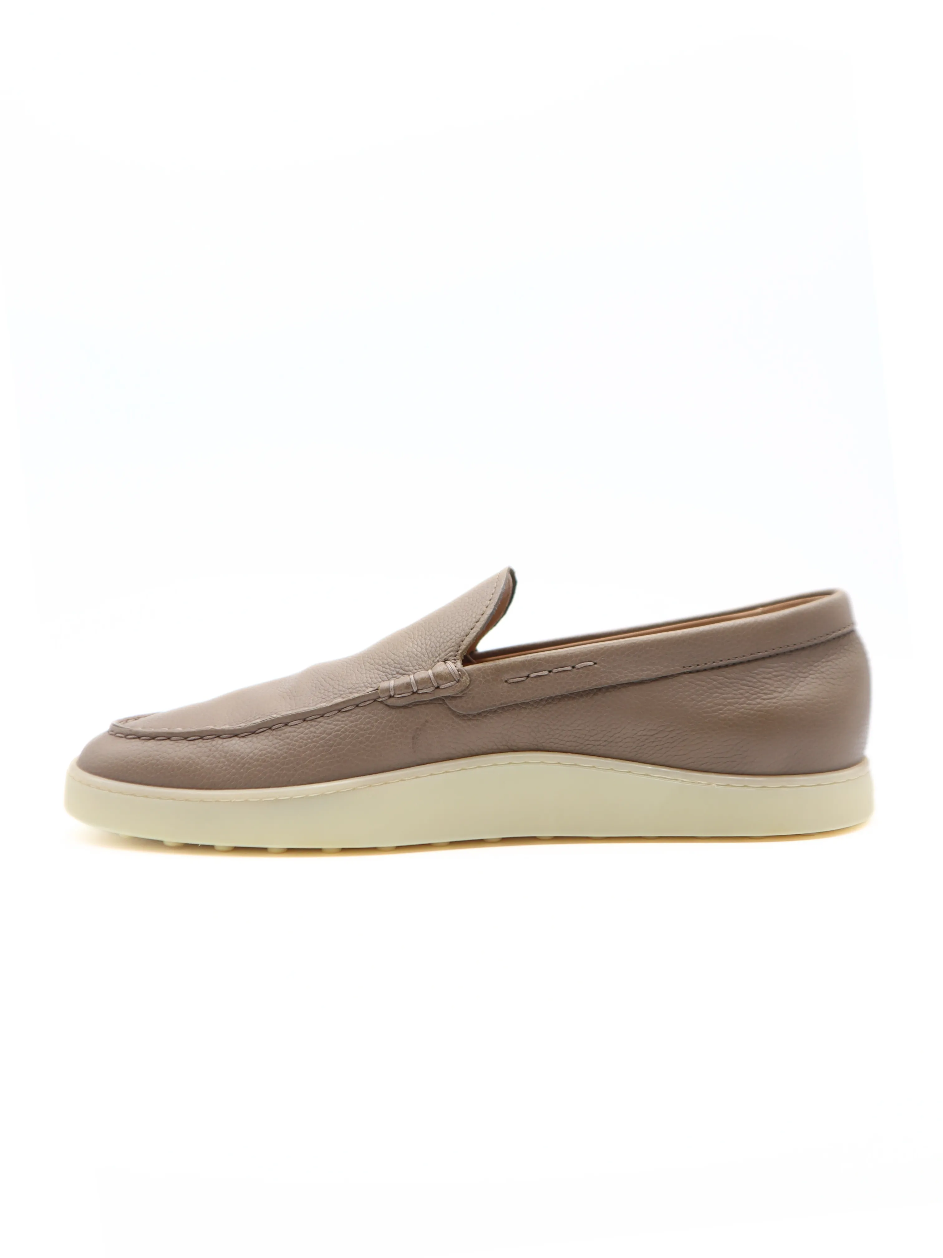 Tods Mens Beige Leather Grained Slip On Espadrille