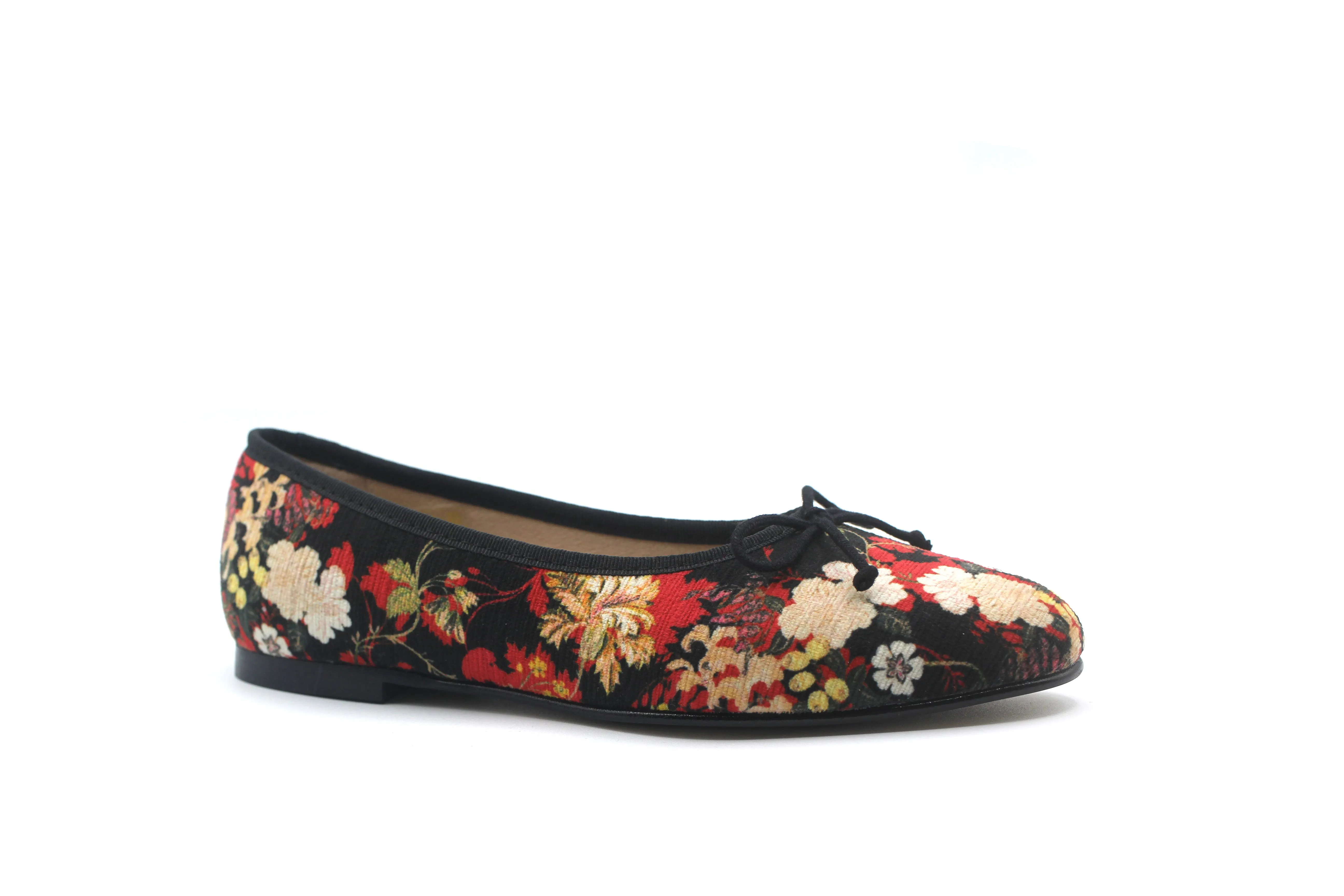 Valencia Black Floral Ballet Flat