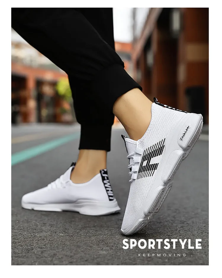 White Breathable Running Sneakers Shoes