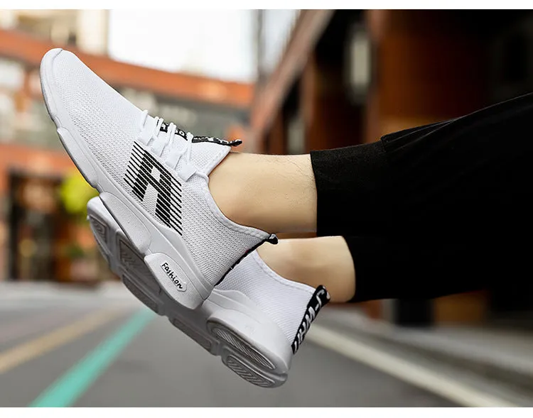 White Breathable Running Sneakers Shoes