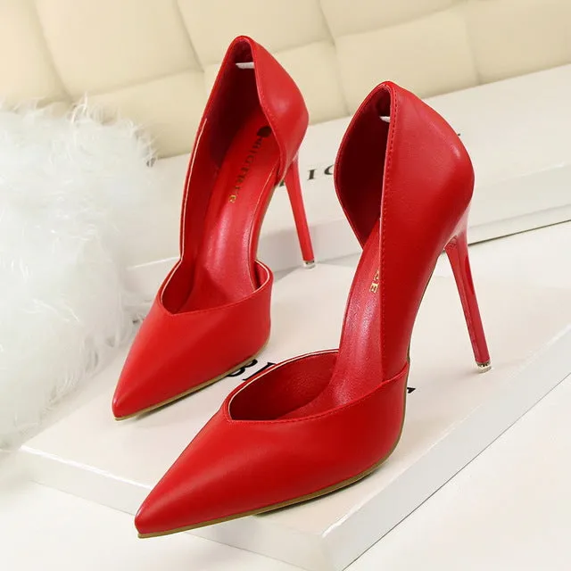 Women Pumps High Heels Shoes Women Fashion Casual Wedding Shoes Ladies Pointed Toe Sexy High Heel Pink